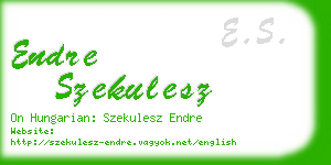 endre szekulesz business card